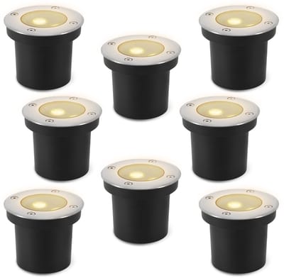 8 Stuks Grondspots 3W LED voor buiten - IP65 Waterdicht - 300 Lumen - warm wit - Tuinspots en inbouwspots buiten voor in de grond - Rond