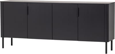 WOOOD Gunnar Dressoir 200 cm - Grenen - Matzwart - 85x201x44