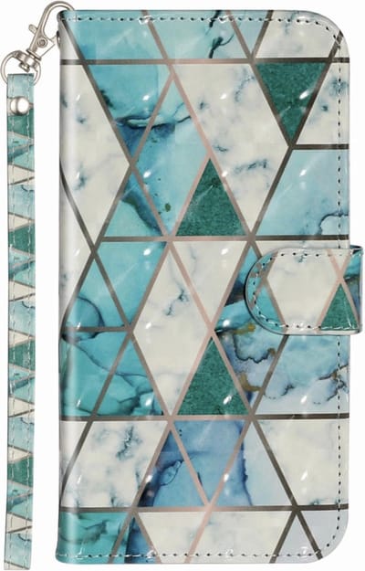 Geschikt voor Apple iPhone 11 Bookcase - Groen / Blauw - Marmer - Portemonnee Hoesje - Pasjeshouder