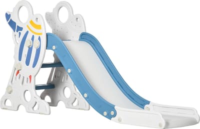 Betaalbare Goederen® Glijbaan - 157x50cm - Blauw met Wit - Glijbaan Voor Peuter - Glijbaan Binnen - Glijbaan Buiten
