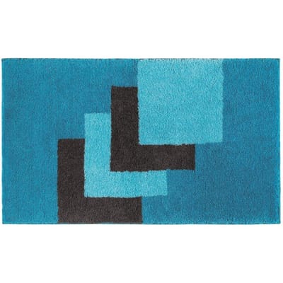 Casilin Badmat Antislip 60x100cm Graduale - Waterabsorberende Badkamermat - Wasbaar en Sneldrogend - Voor Douche en Bad - Hoogpolig - Acryl - Rechthoek - Aqua