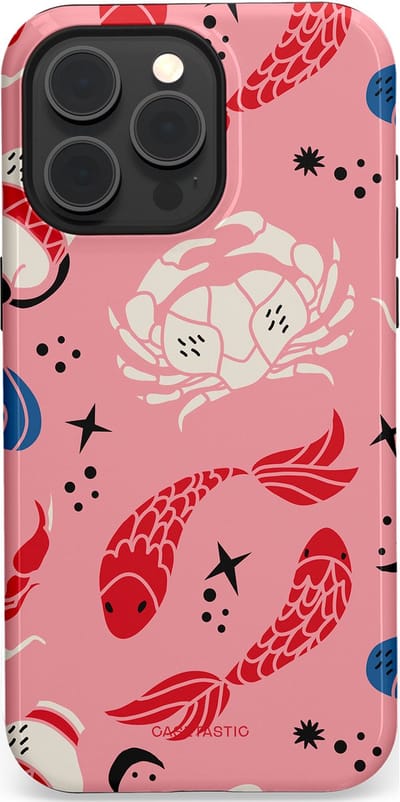 Casetastic hoesje geschikt voor Apple iPhone 15 Pro Max - MagSafe - Dubbellaagse bescherming - Zodiac in kleur - Fashion Case - Lichtroze Koraal Perzik
