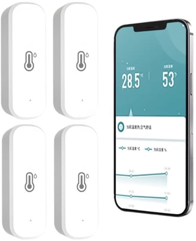 Dailygoods - Dailygoody - Wifi-thermometer - Hygrometer - Nauwkeurige temperatuursensor - Compact formaat - App-notificaties - Ideaal voor binnengebruik - Perfect .