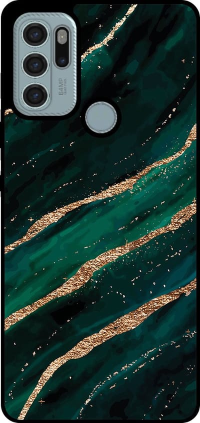 Smartphonica Telefoonhoesje Geschikt voor Motorola Moto G60s met marmer opdruk - TPU backcover case marble design - Groen Goud geschikt voor Motorola Moto G60s