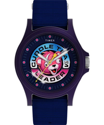 Timex X Fortnite Acadia TW2Y46200 Horloge - Textiel - Blauw - Ø 40 mm