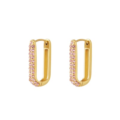 Oorbellen - sparkling - goud - statement- stainless steel - cadeau - dames oorbellen - valentijn - party