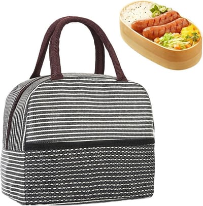 Lunchtas - Koeltas Maaltijd - Eten Meenemen - Waterafstotend Materiaal - 23 x 16 x 20 cm - Zwart
