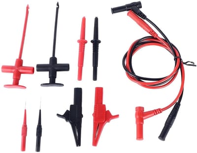 Multimeter testsondekit - Meetkabels - Elektrisch testen - Universele compatibiliteit - 10-delig - Zwart