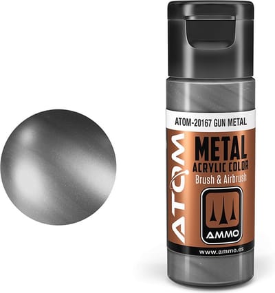 AMMO by Mig Jimenez Hobbyverf Acrylverf - MIG 20167 ATOM - Metallic Gun Metal - Acryl - 20ml Verf flesje - 20 ml