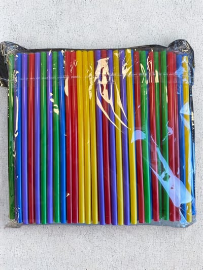 Herbruikbare Plastic Rietjes 8x240 mm – 250 Stuks – Kleurenmix – Extra Breed & Duurzaam