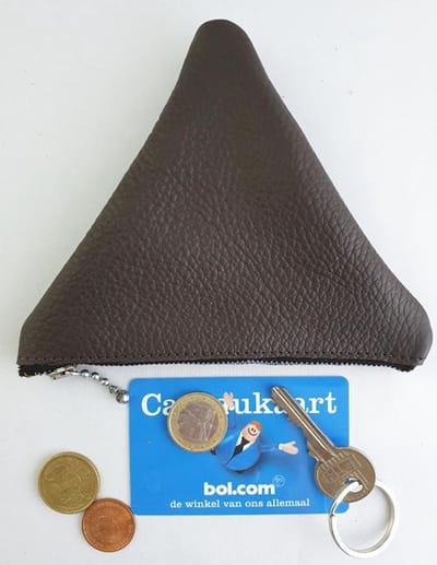 Toetie & Zo Handgemaakt Leren Sleutelmapje Bruin, donkerbruin, sleutelzakje, sleutelhouder, sleutelhoesje, kleingeldmapje, OV hoesje, portemonnee, leder