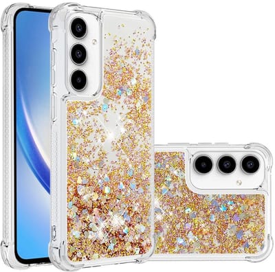 Coverup Hoesje - Geschikt voor Samsung Galaxy A36 Hoesje - Coverup Liquid Glitter Back Cover - Goud