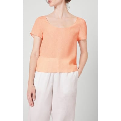American Vintage Short Top With Short Sleeves U Collar Doucette Size: M | Blouses Outlet | Dames | Oranje