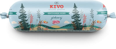 Kivo Petfood Houdbare Worst 12 x 600 gram Rund- Zacht gestoomd vlees - Glutenvrij zonder andere fratsen