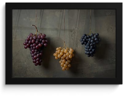 Poster in lijst - Fotolijst 30x20 cm - Posters - Druiven - Kleurrijk - Muur - Posterlijst zwart - Decoratie - Wanddecoratie woonkamer - Muurdecoratie slaapkamer