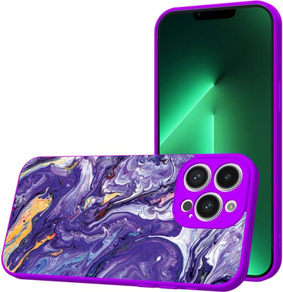 Smartphonica Telefoonhoesje Geschikt voor iPhone 13 Pro met Paars Goud Marmer opdruk - TPU Back Cover Case Purple Gold Marble Design - Paars geschikt voor iPhone 13 Pro