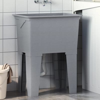 vidaXL - Waskuip - 59x41x75 - cm - hars - grijs