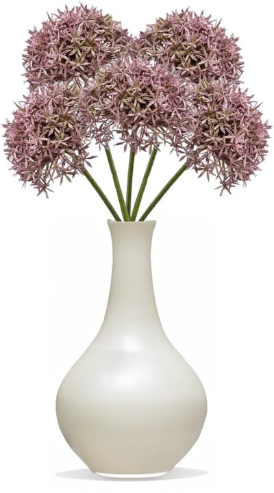 Emerald Allium/Sierui kunstbloem - 4x - losse steel - lila - 62 cm - Natuurlijke uitstraling