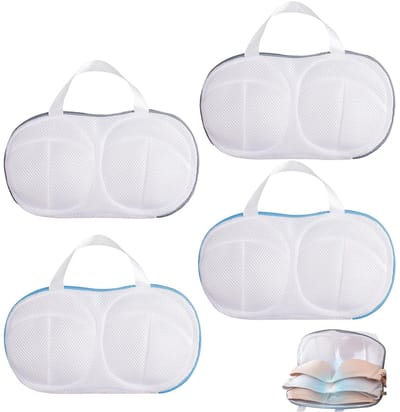 Dailygoods- Beha-beschermhoezen 4 stuks - Wasnet voor wasmachine - Beha-houder - Ondergoedbescherming - Netstof voor kleding - Verborgen ritssluiting