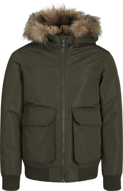 JACK & JONES JJECONSTRUCT DETACHABLE FUR BOMBER JNR Jongens Jas - Maat 164