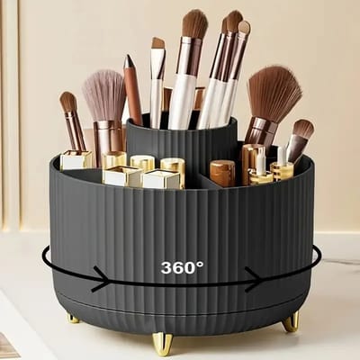 WiseGoods Premium Beauty Organizer Draaibaar - Opbergen Skincare & Make Up - Parfum Houder - Decoratie - Wonen - Opbergrek Zwart