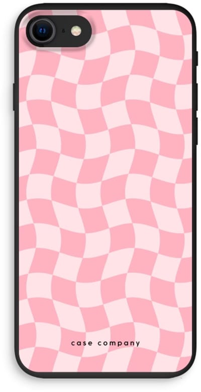 Case Company® - Hoesje geschikt voor iPhone SE 2020 hoesje - Grid Roos - Biologisch Afbreekbaar Telefoonhoesje - Bescherming alle Kanten en Schermrand
