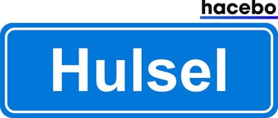 Hacebo - Plaatsnaam Sticker - 29x10 CM - Hulsel sticker - Verkeersborden sticker - grappige cadeaus - Hulsel