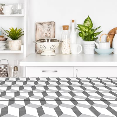 Decoratieve meubelstickers - 24 GERALDIENA Designer Cementtegel meubelstickers - 24 stickers 10x10cm