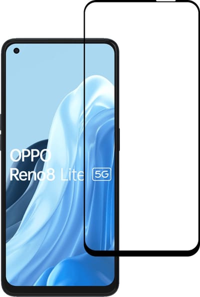 Smartphonica Screenprotector Geschikt voor Oppo Reno 8 Lite - Full Cover Tempered Glass - Gehard glas Geschikt voor Oppo Reno 8 Lite geschikt voor Oppo Reno 8 Lite