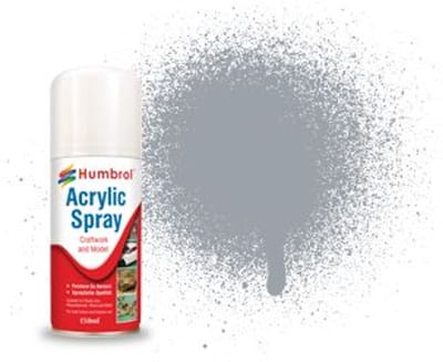 Humbrol Hobbyverf Acrylverf - #165 Medium Sea Grey - Satin - Acryl spray Verf spuitbus - 150 ml