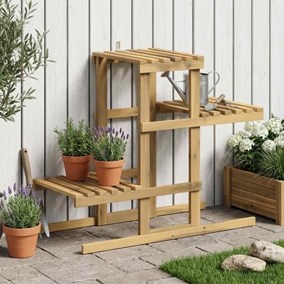 vidaXL - Plantenstand - Wit - 82 - x - 36 - x - 60 - cm - Massief - Acacia - Hout