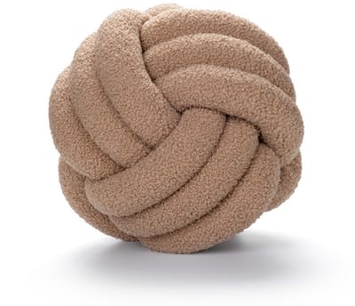 Daity 1 stuk - geknoopt bolkussen - handgeweven geknoopt bolkussen - lamsvachtkussen - bankkussen - bedkussen - 22cm