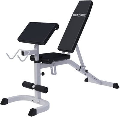 Gorilla Sports Fitnessbank - Wit - Curlrack - Verstelbaar - Belastbaar tot 250 kg