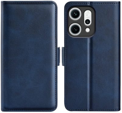 MobyDefend Hoesje - Geschikt voor Oppo Reno14 - Luxe Wallet Book Case (Sluiting Zijkant) - Blauw