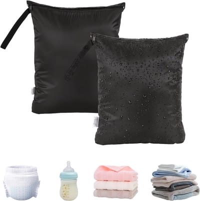 Waterdichte natte zakken 40 x 50 cm, handige vuile waszakken met ritssluiting en handvat, ideaal voor luiers, zwemmen en reizen met kinderen