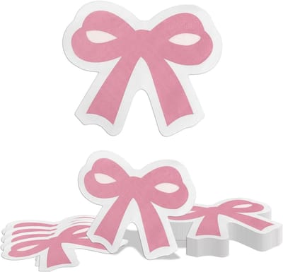 20 Stuks Roze Strik Servetten voor Feestjes, Babyshowers, Bruiloft Decoraties en Meisjesverjaardagen