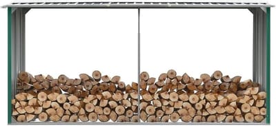 Tuinschuur - Gereedschapsschuur - Hout Opslaan - Verzinkt Staal - 330 x 92 x 153 cm - Groen