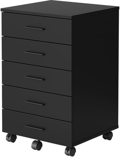 VASAGLE - Archiefkast - Rollcontainer met 5 Lades - Gereedschapsloze Gleitschienen - Voor Kantoor of Printer