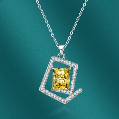 POMOiii Geometrische vierkante hanger ketting Meerdere kleuren mode bruiloft verlovingssieraden