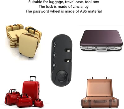Virtubuy - Reiskoffer Slot - 3 Cijfer Combinatieslot - Veiligheidsoplossing - Zwart - Geschikt voor Luggage en Travel Bags - Stijlvol en Duurzaam
