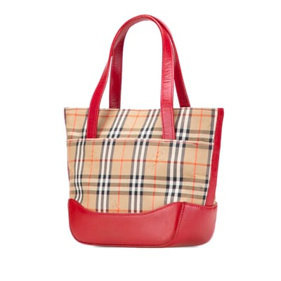 Vintage Geruite Leren Tote