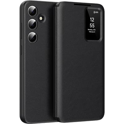 CaseBody Samsung Galaxy A55 Smart Cover Zwart