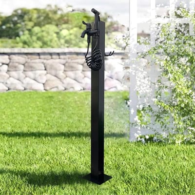 Buiten waterkolom - Tuinkraan post - Water geven - Roestvrij staal - 99 cm - Zwart