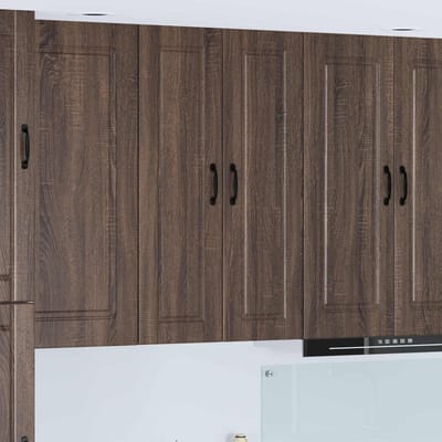 vidaXL - Wandkast - PORTO - Bruin - Eiken - 30 - x - 31 - x - 100 - cm - Bewerkt - hout