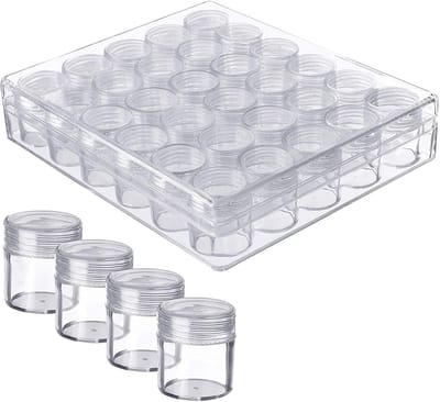 Transparante Opbergdoos met 30 Rasters voor Diamant Borduren, Nail Art en Sieraden Organizer met Deksel