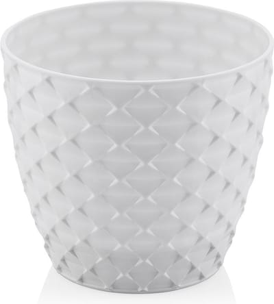 2st Bloempotten KAPADOKYA wit met drainage 5L UV-bescherming Plantenpot Vaas 22cm