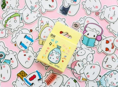 Kawaii Dim Sum Emoji Stickers 50 stickers – Bullet Journal, Planner & Scrapbook Stickers – Sinterklaas & Kerstcadeau – Schoencadeau – Cadeaus onder €5
