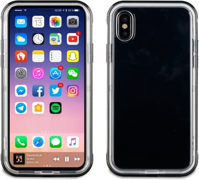 Muvit Cristal Bump Case Iphone Xs/x And Gehard Glazen Schermbeschermer Zwart