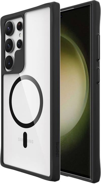 Buddi Hybrid - Hoesje Geschikt voor Samsung Galaxy S24 Ultra - Compatibel met MagSafe - Back Cover met Magneet - Magnetische Beschermhoes - Transparant Zwart
