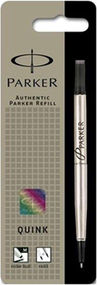 Rollerpenvulling parker quink m blister zwart